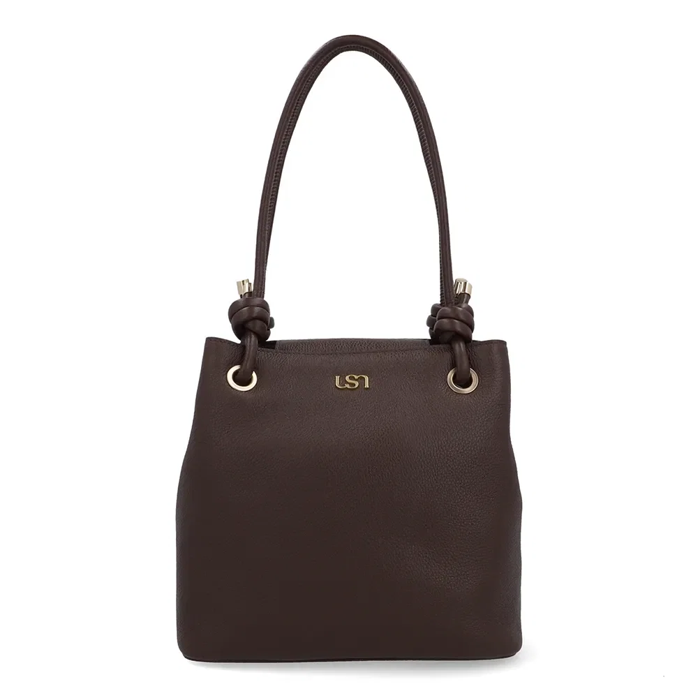 Bolsa Shopper Couro Marrom Detalhe Nó — imagem 1