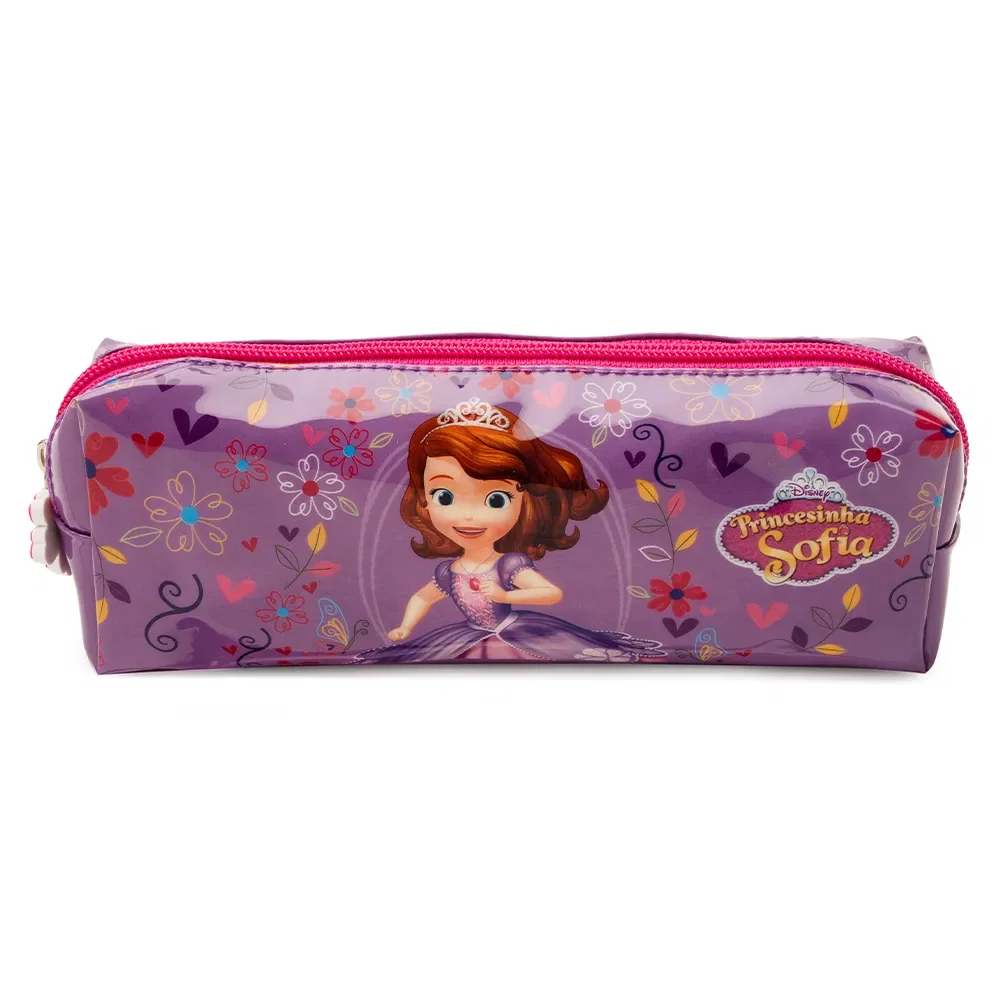 Estojo Escolar Feminino Princesinha Sofia Lilás