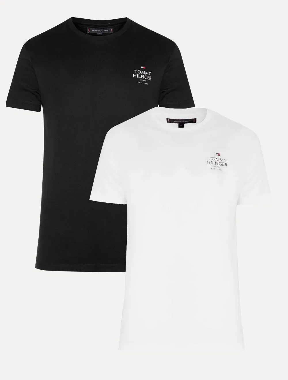 Kit Camisetas Tommy Hilfiger | Masculina Stack Brand Love Preta / Branca