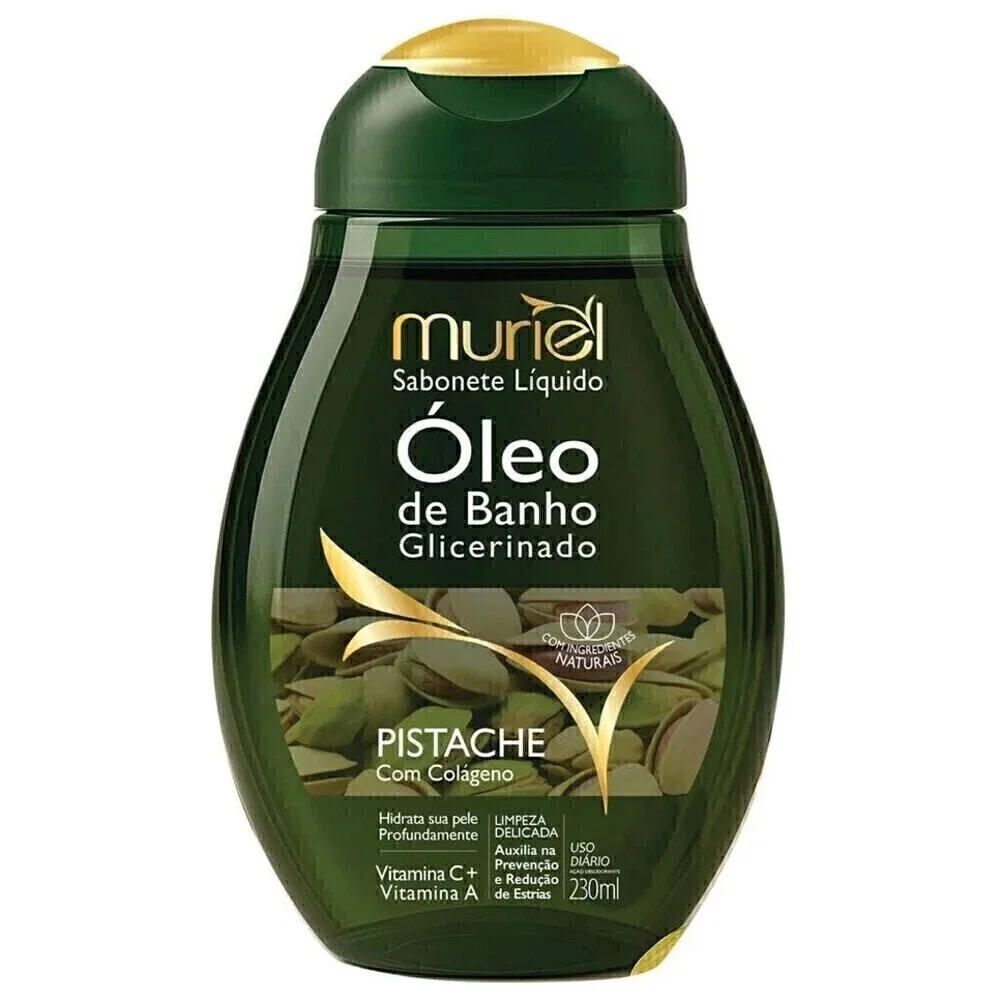 Óleo de Banho Glicerinado Muriel Pistache com Colágeno 230ml