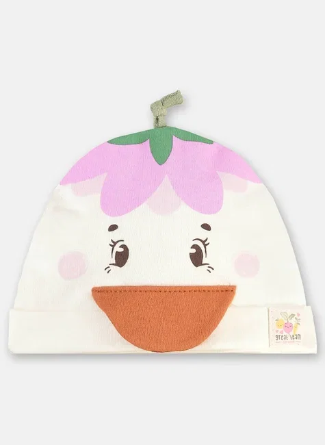 Gorro Comfy para Bebê Menina em Suedine (Off White) Up Baby