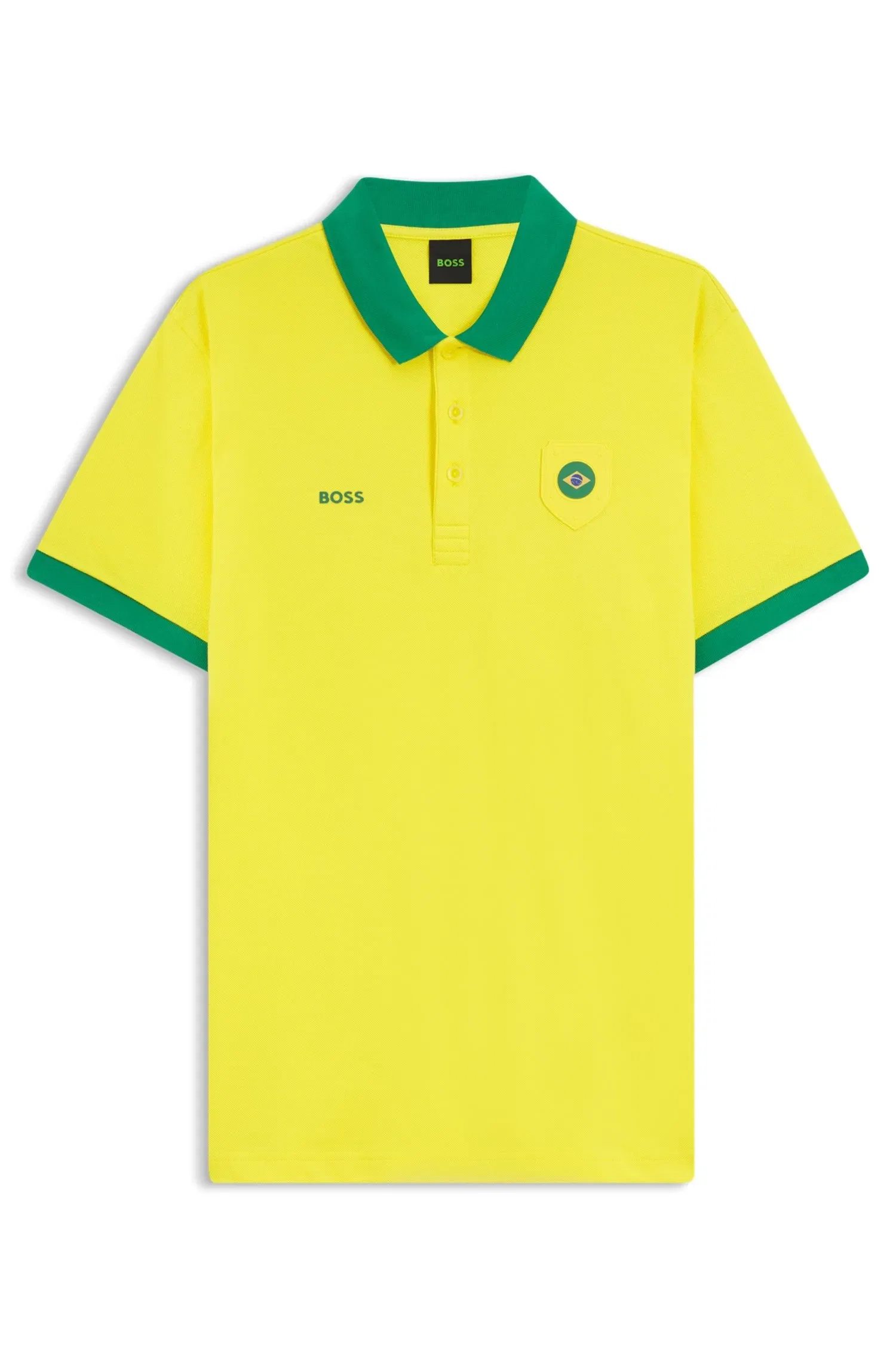 Polo Paddy Com Detalhes De Bandeira Do Brasil — imagem 1