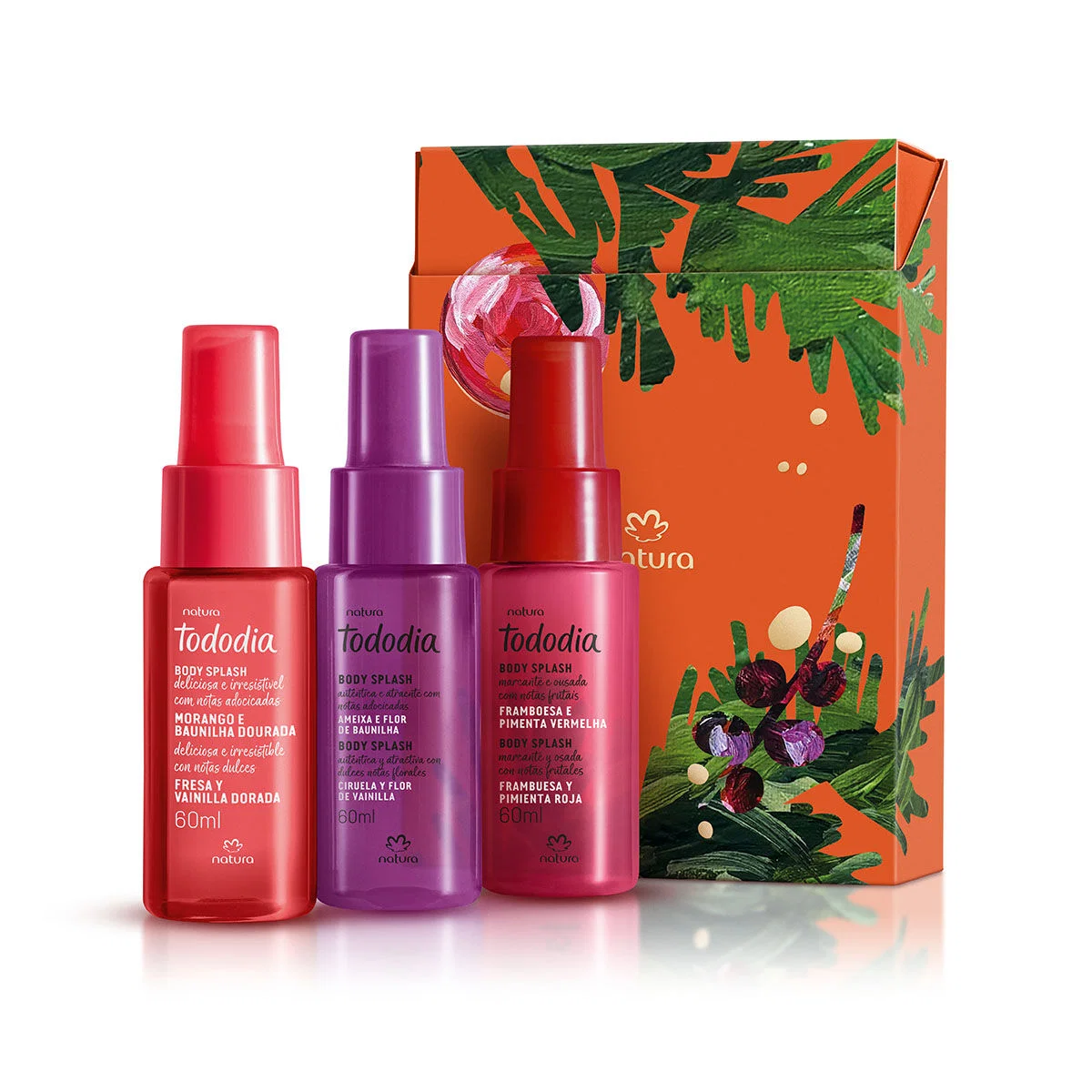 Presente Natura Trio de Miniaturas Body Splash Tododia com 3 produtos