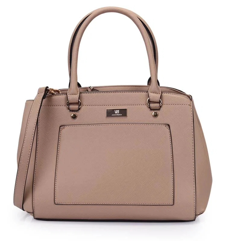 Bolsa Satchel Grande Com Bolso Frontal