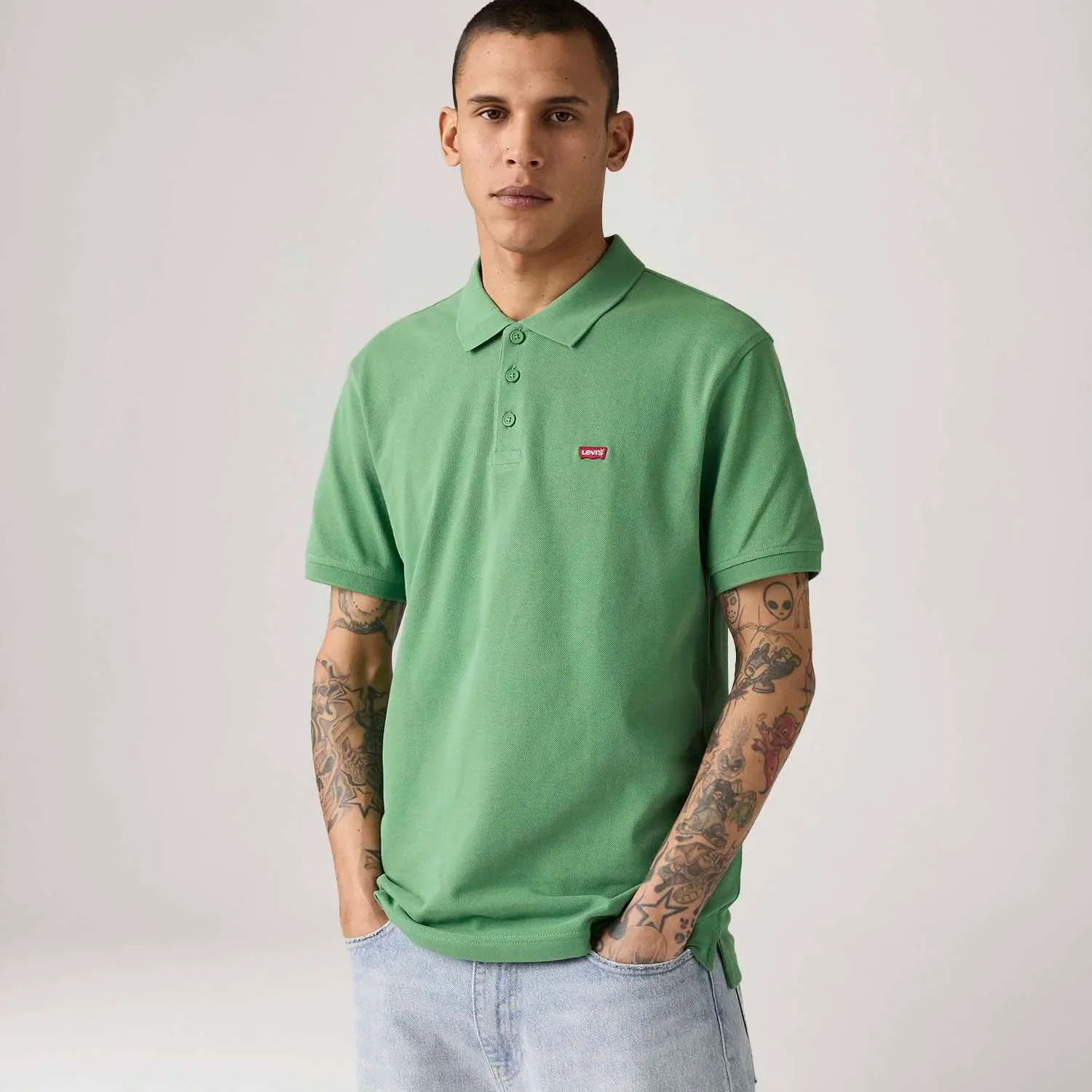 Polo Levi's® Housemark Verde Manga Curta