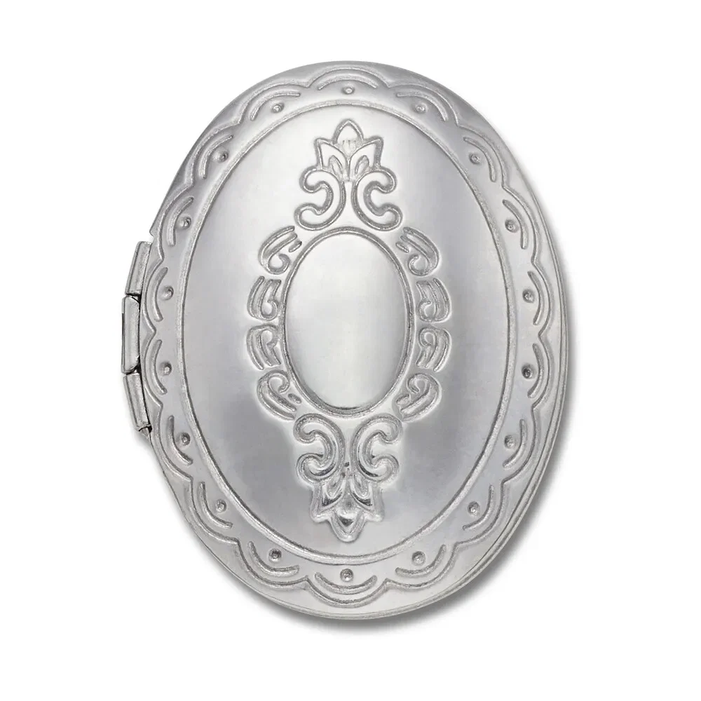 Relicário Oval Prateado