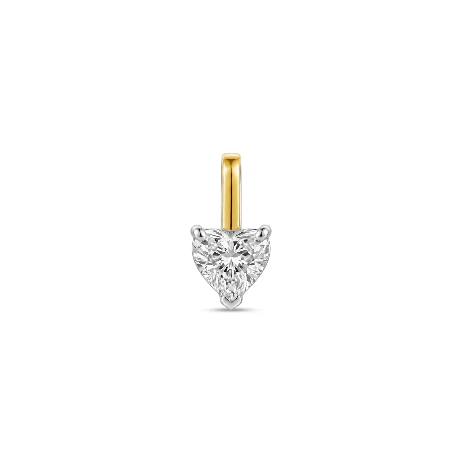Pingente Lume Coração em Prata 925 e Ouro Amarelo 18k com 0,24ct de Diamante de Laboratório