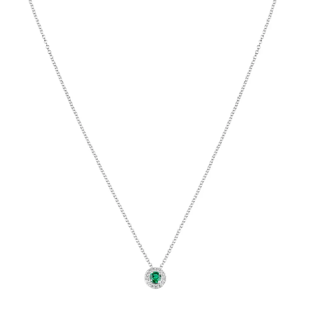 Colar Life Forms II em Prata 925 com Pedra Verde e Incolores, 45cm — imagem 1