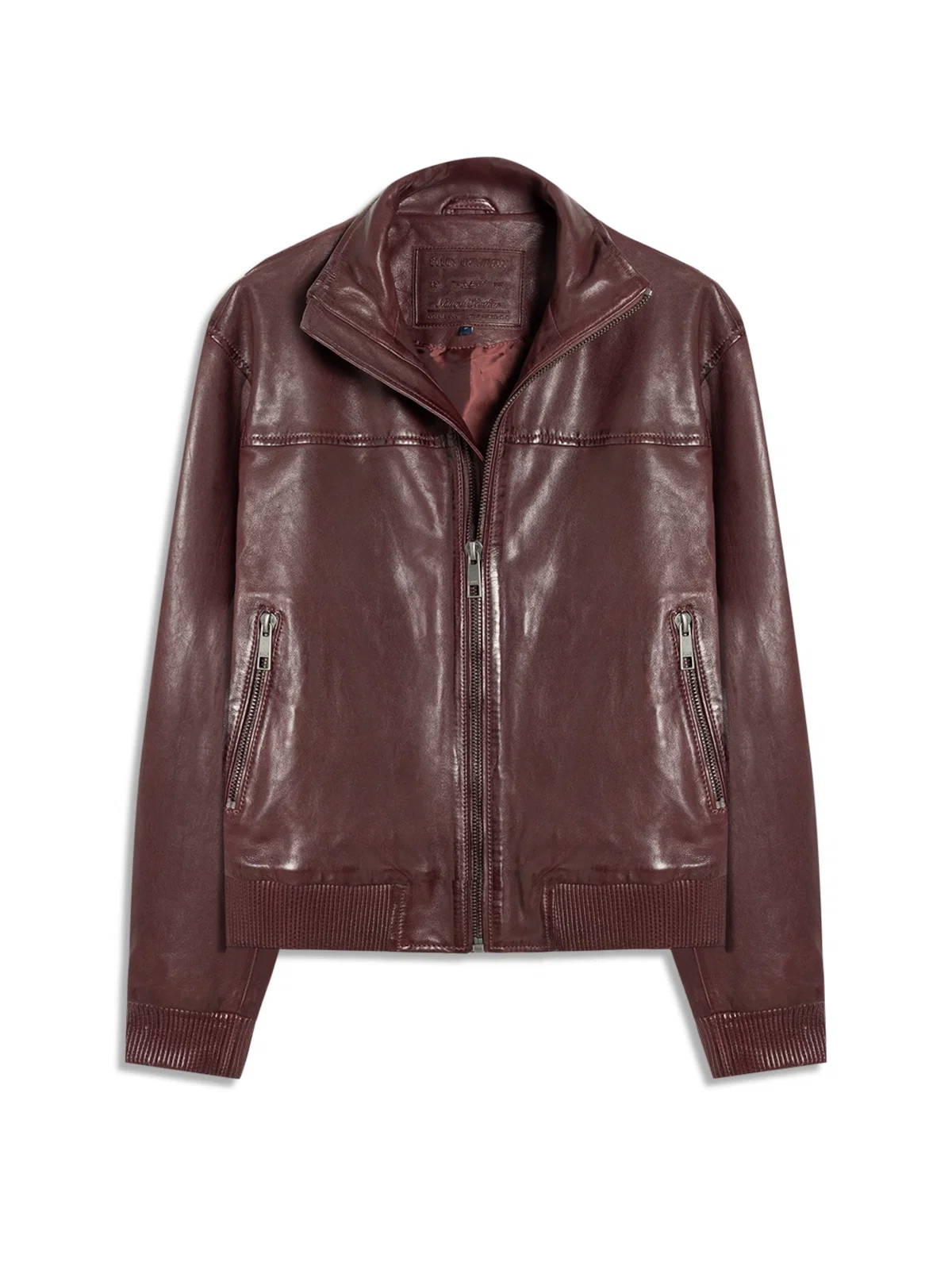 Natural Leather Turtle Bomber Bordeaux
