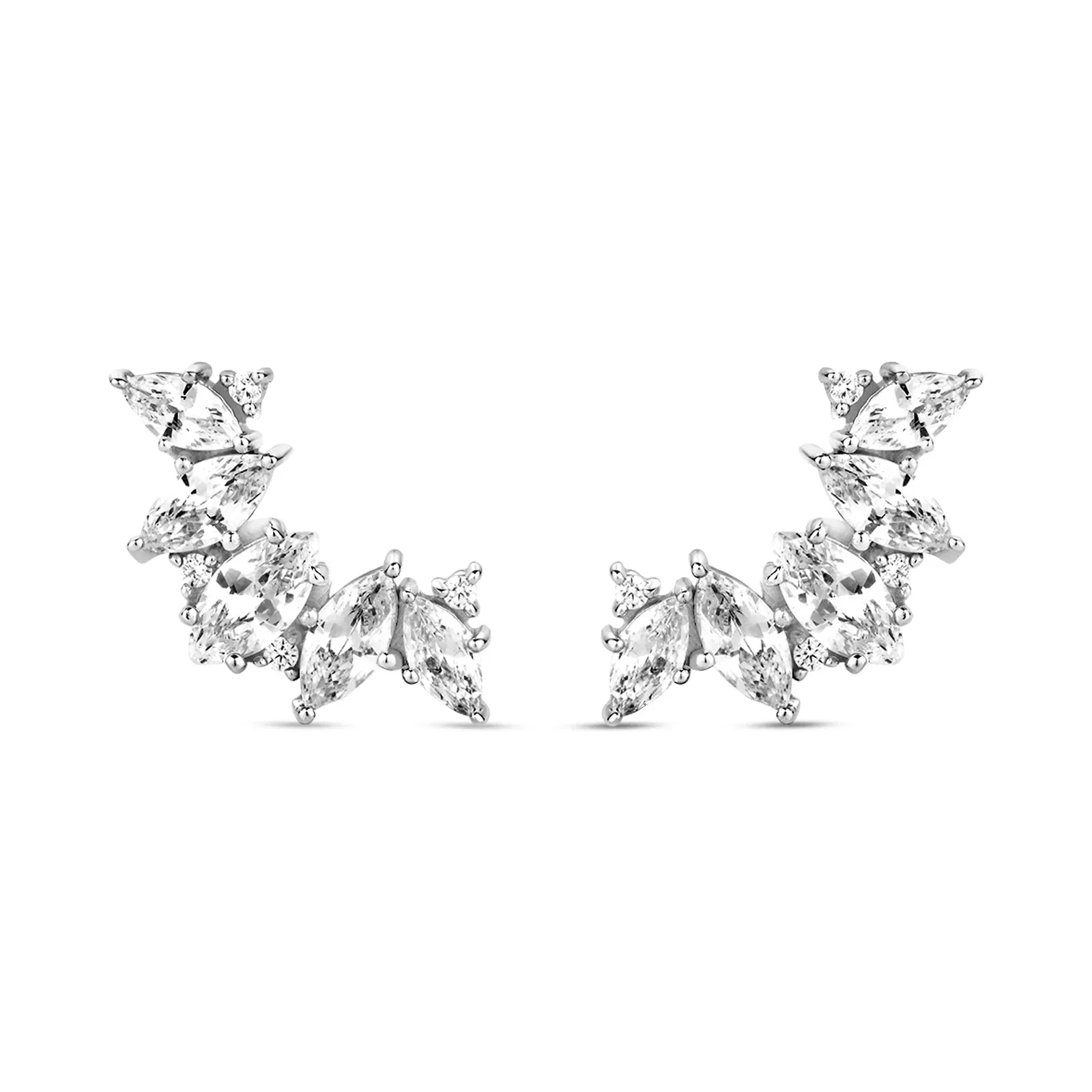 Brinco Ear Cuff Life Bride em Prata 925 com Pedras Incolores — imagem 1