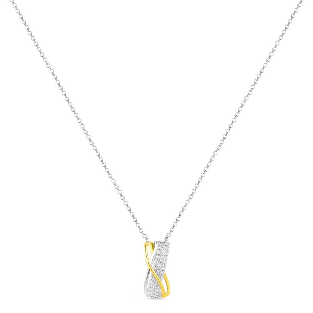 Colar Life Maxi em Prata 925 com Banho de Ouro Amarelo 18k e Pedras Incolores, 45cm — imagem 1