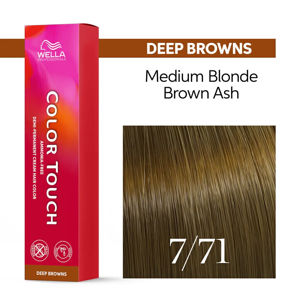 Tonalizante Wella Color Touch 7/71 Louro Médio Marrom Acinzentado