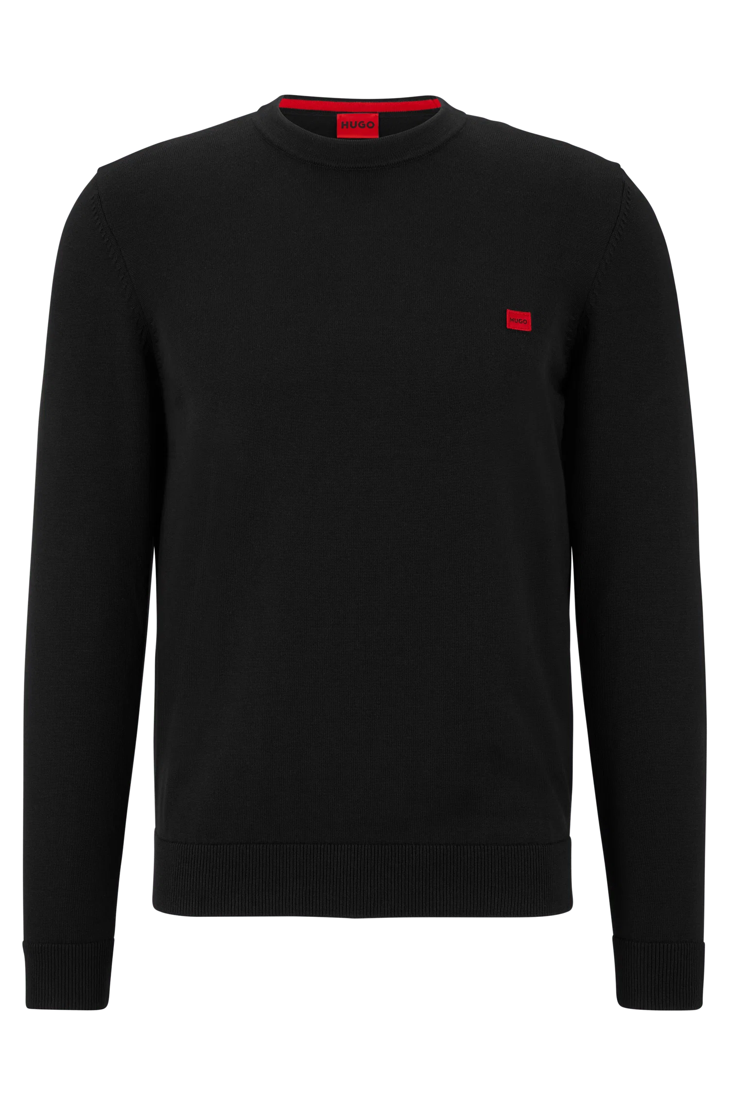 Sueter De Algodão Orgânico Com Logo Vermelho