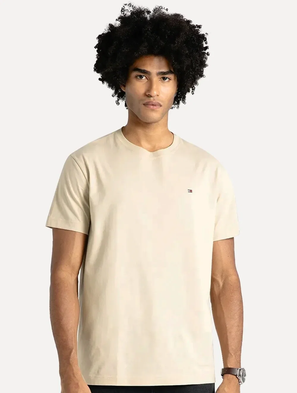 Camiseta Tommy Hilfiger Masculina Essential Cotton Creme