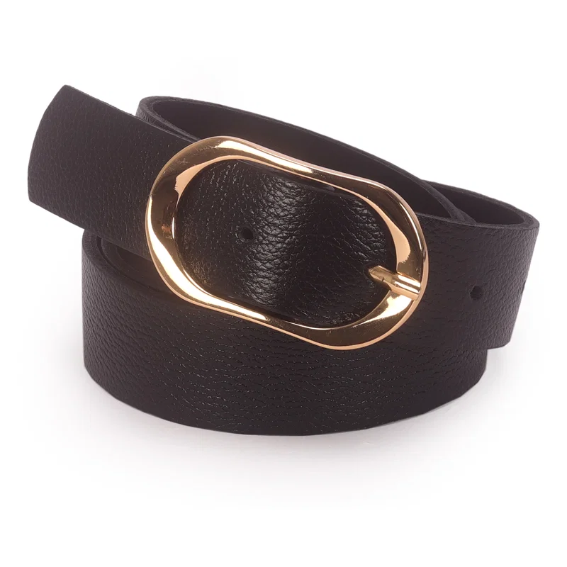 Cinto Feminino Couro Fivela Oval 2,8cm