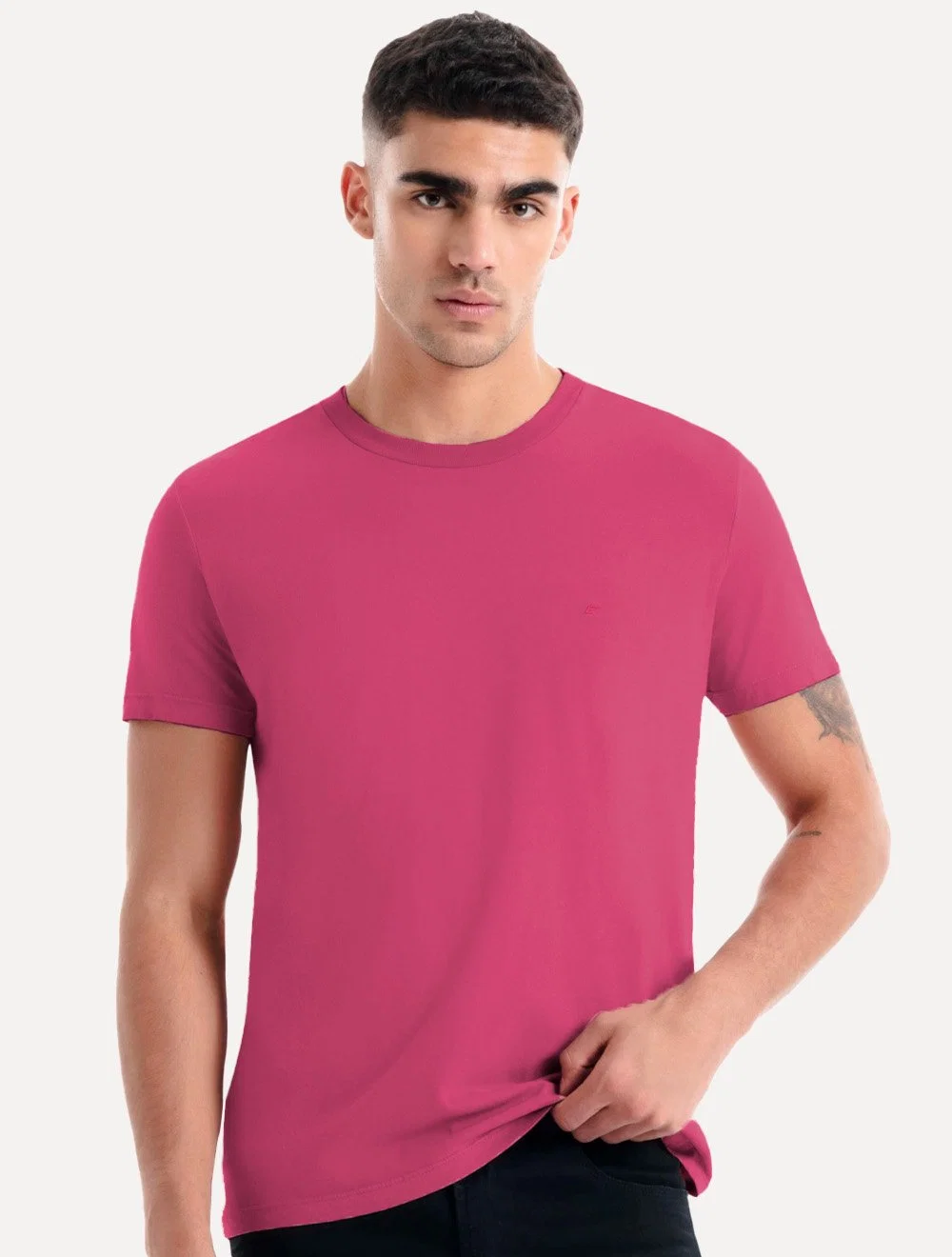 Camiseta Ellus Masculina Cotton Fine Easa Classic Rosa Escuro