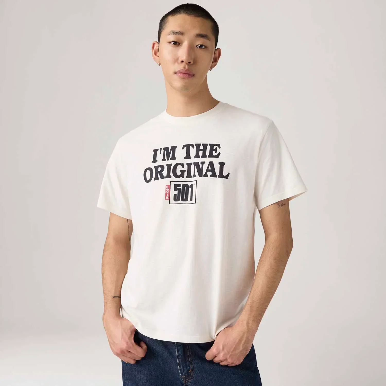 Camiseta Levi's® Graphic Bege Manga Curta — imagem 1