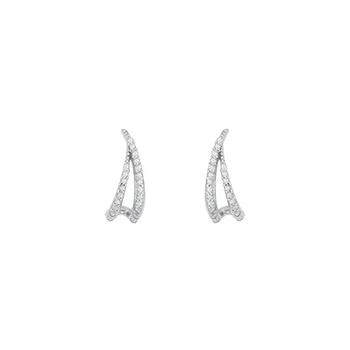 Brinco Afluente em Ouro Branco 18k com Diamantes — imagem 1