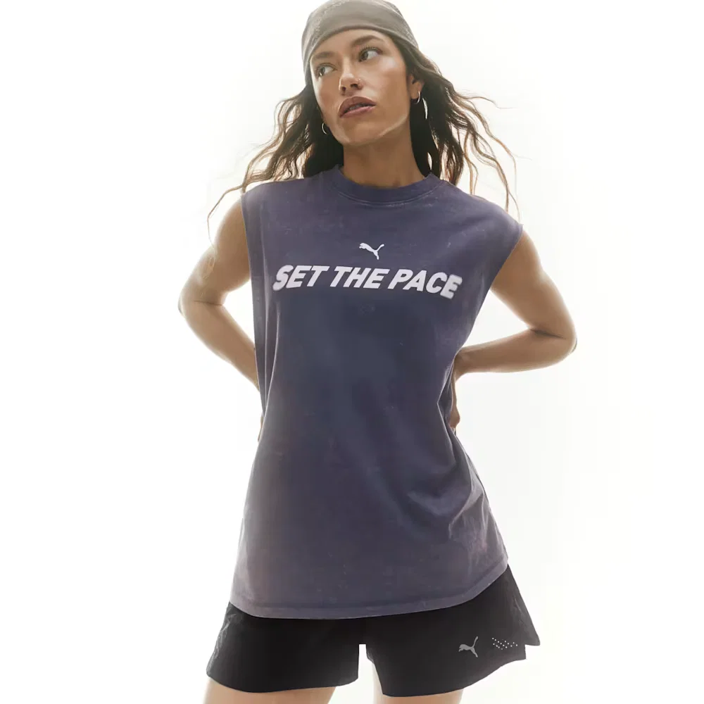 Camiseta Run Culture Collective Relaxed Washed Graphic Feminina