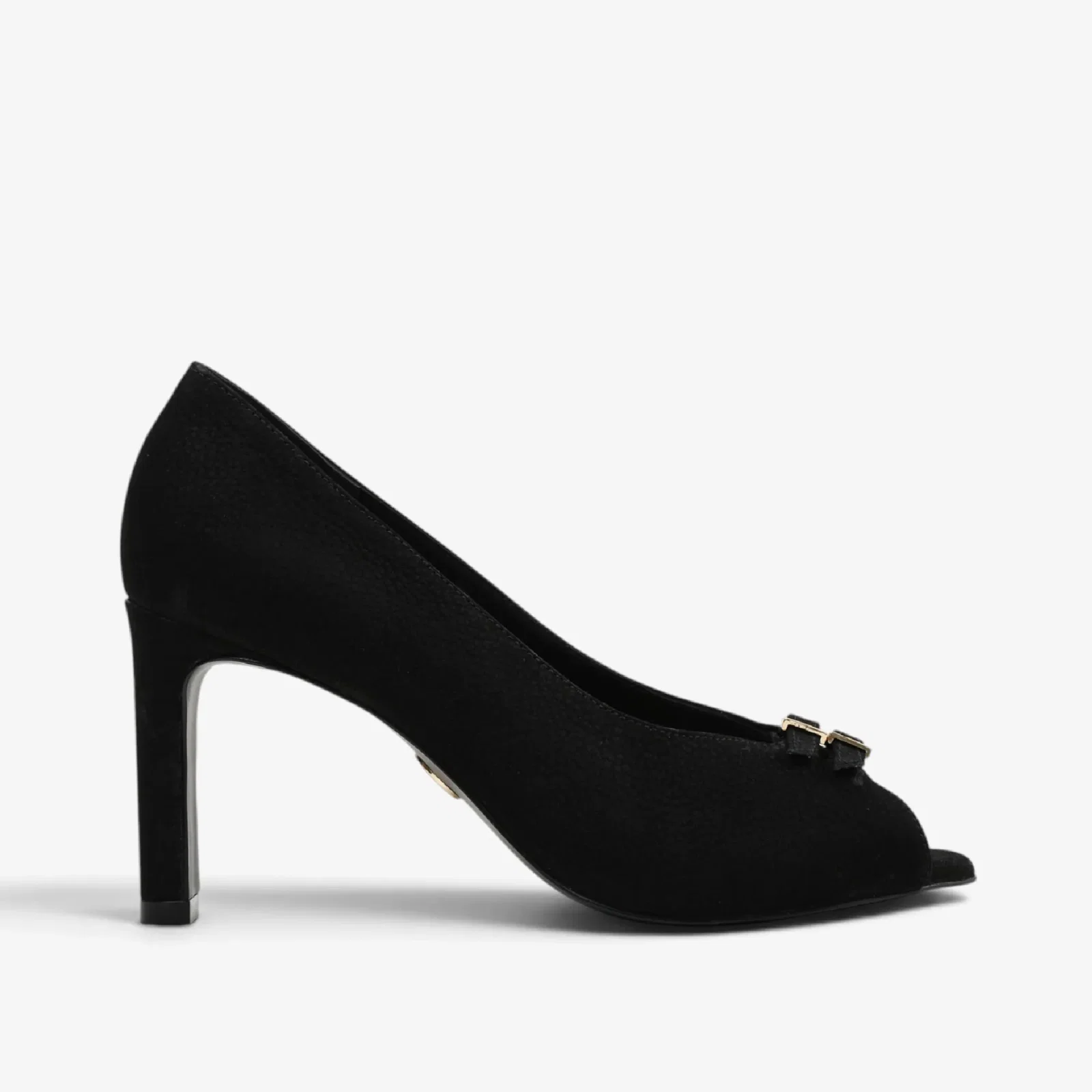 Scarpin Peep Toe Preto Nobuck