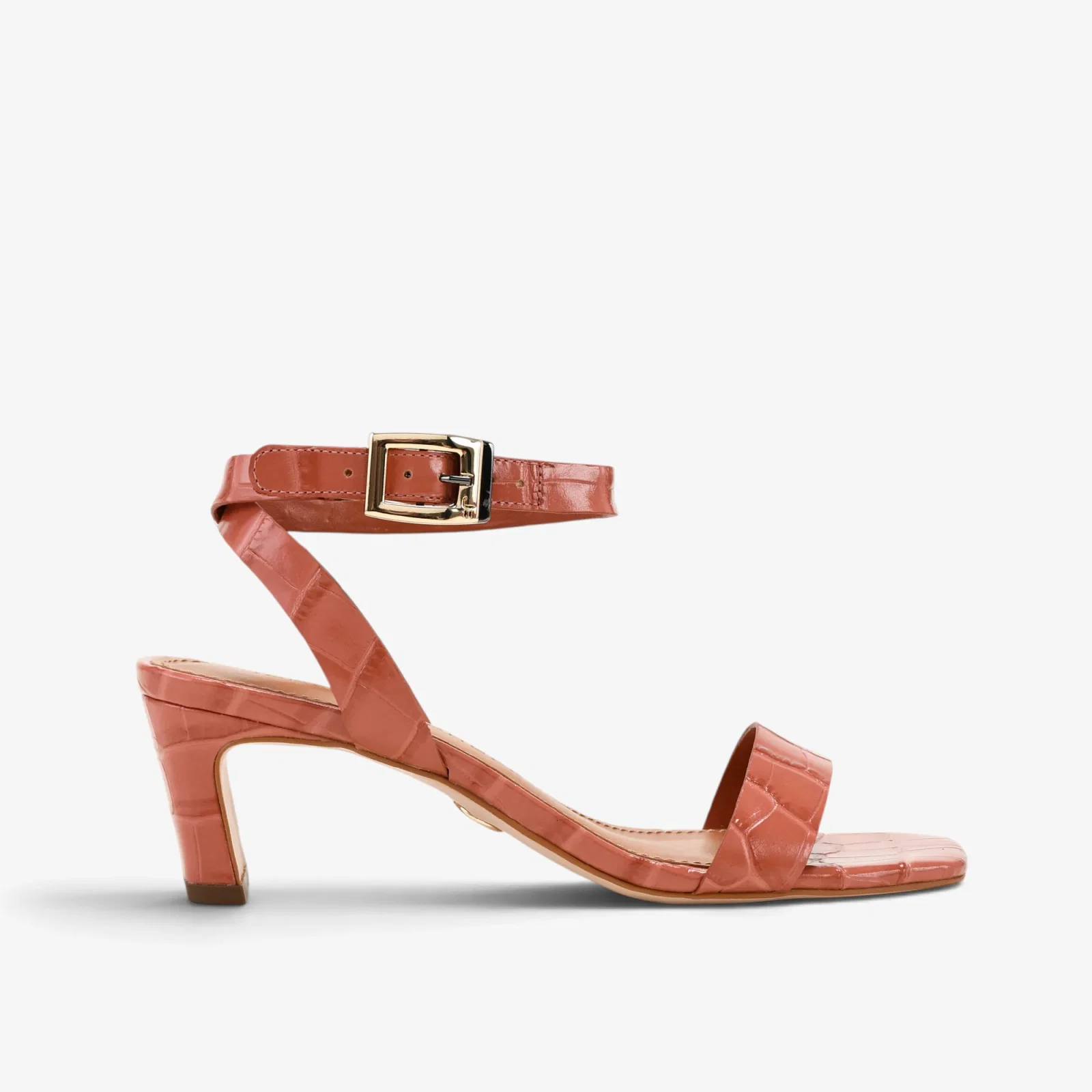 Sandália Rosa Sertão Couro Croco — imagem 1