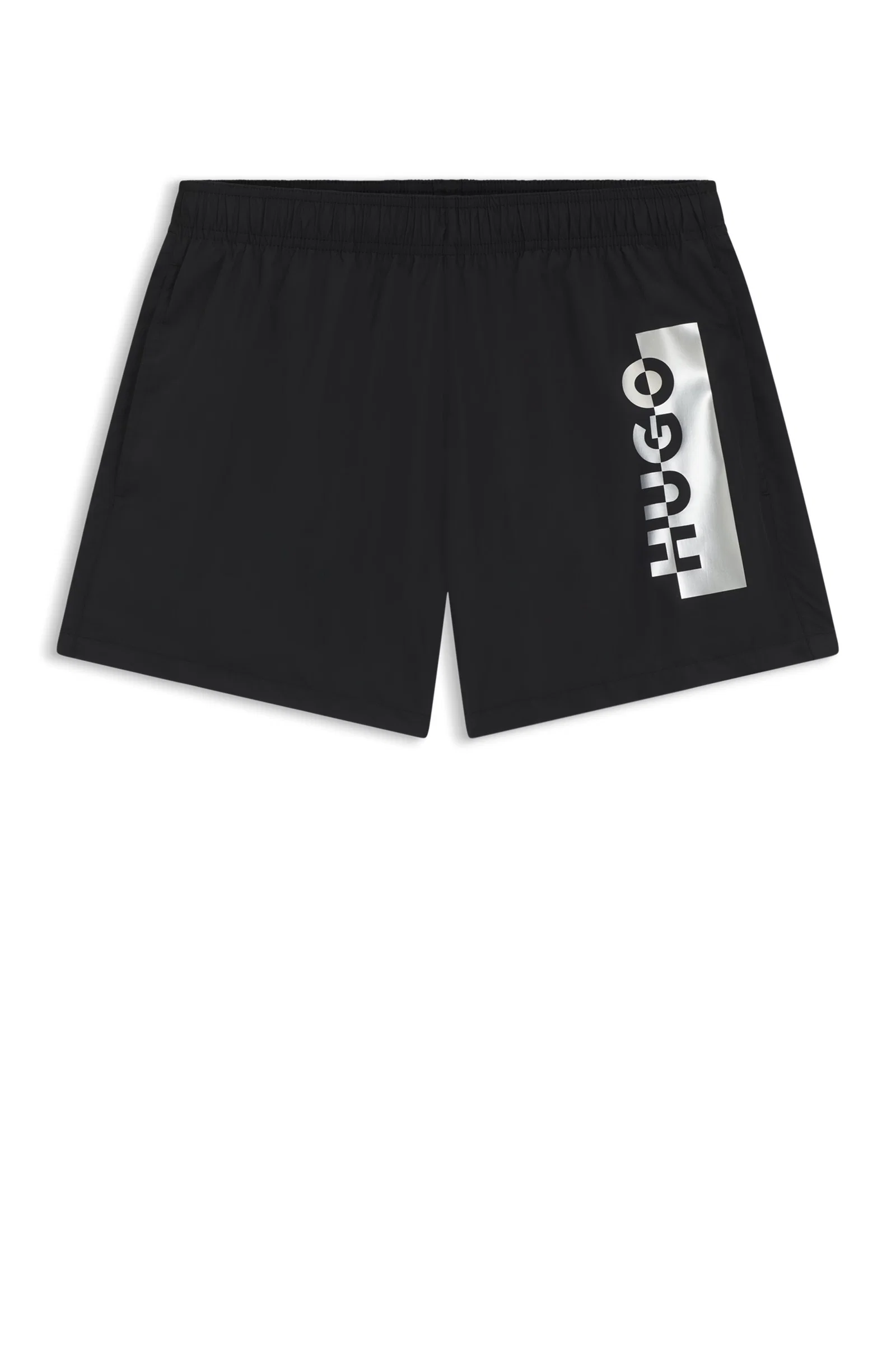 Shorts De Banho Com Logo Metálico