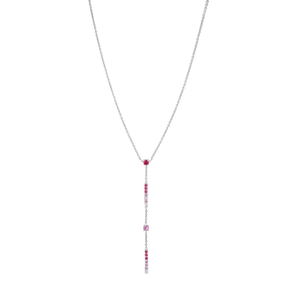 Colar Life Venus em Prata 925 com Pedras Rosas, 50cm — imagem 1