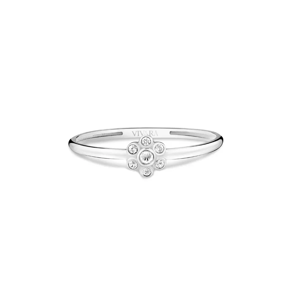 Anel Infantil Candy em Ouro Branco 18k com Safira Incolor — imagem 1