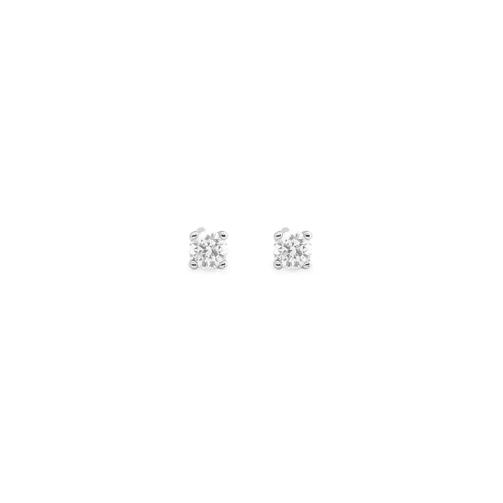 Brinco Solitário Classic em Ouro Branco 18k com 0,26ct de Diamante