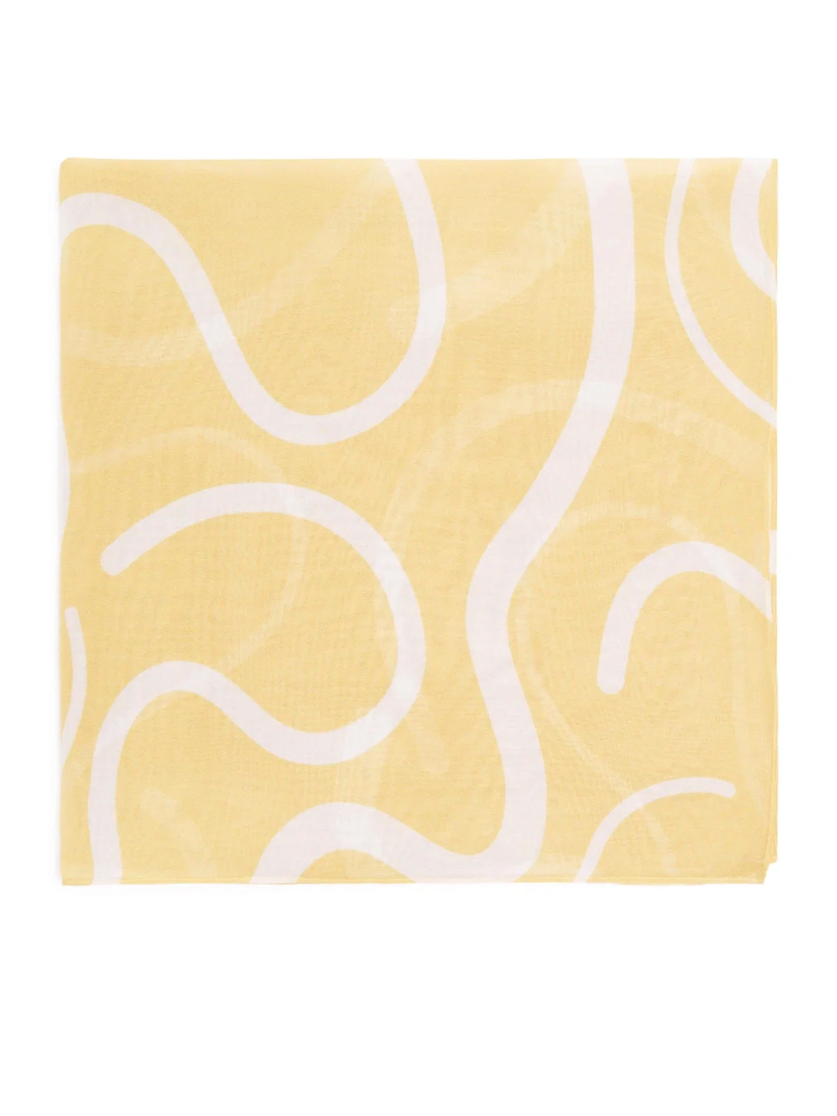 Lenço Estampado Seda Amarelo
