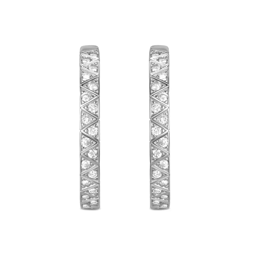 Brinco Ear Hook Icona em Ouro Branco 18k com Diamantes