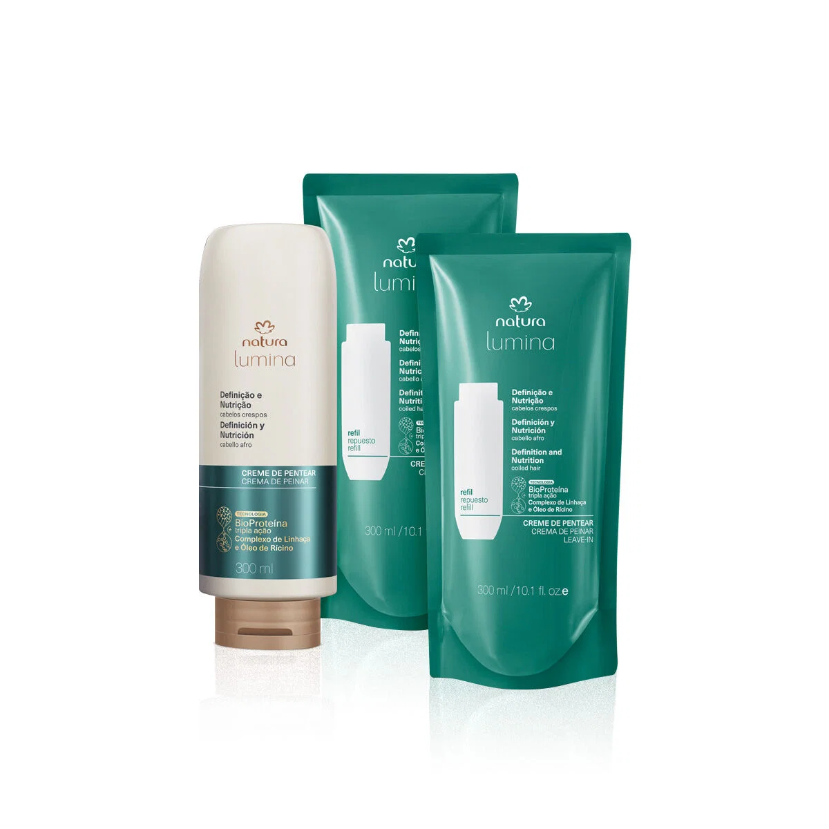 Kit Lumina Creme de Pentear Definição e Nutrição para Cabelos Crespos (3 produtos)