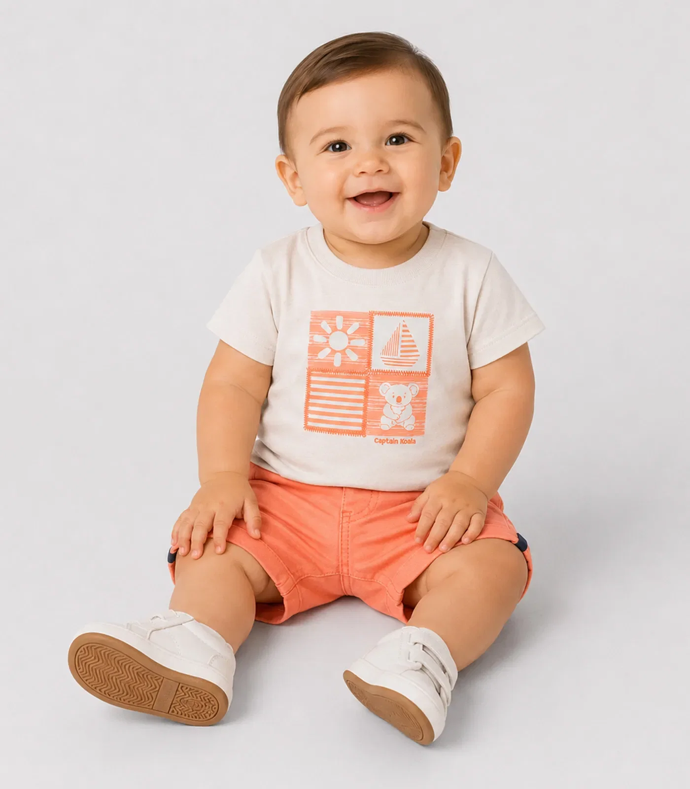 Conjunto Infantil Camiseta Com Bermuda Trick Nick Branco