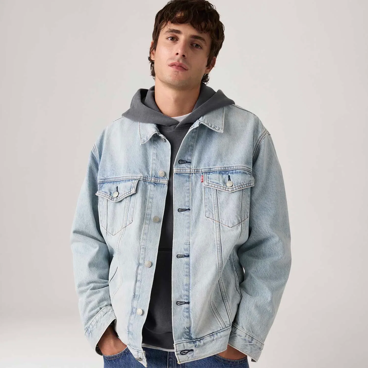 Jaqueta Jeans Levi's® Relaxed Trucker Lavagem Clara