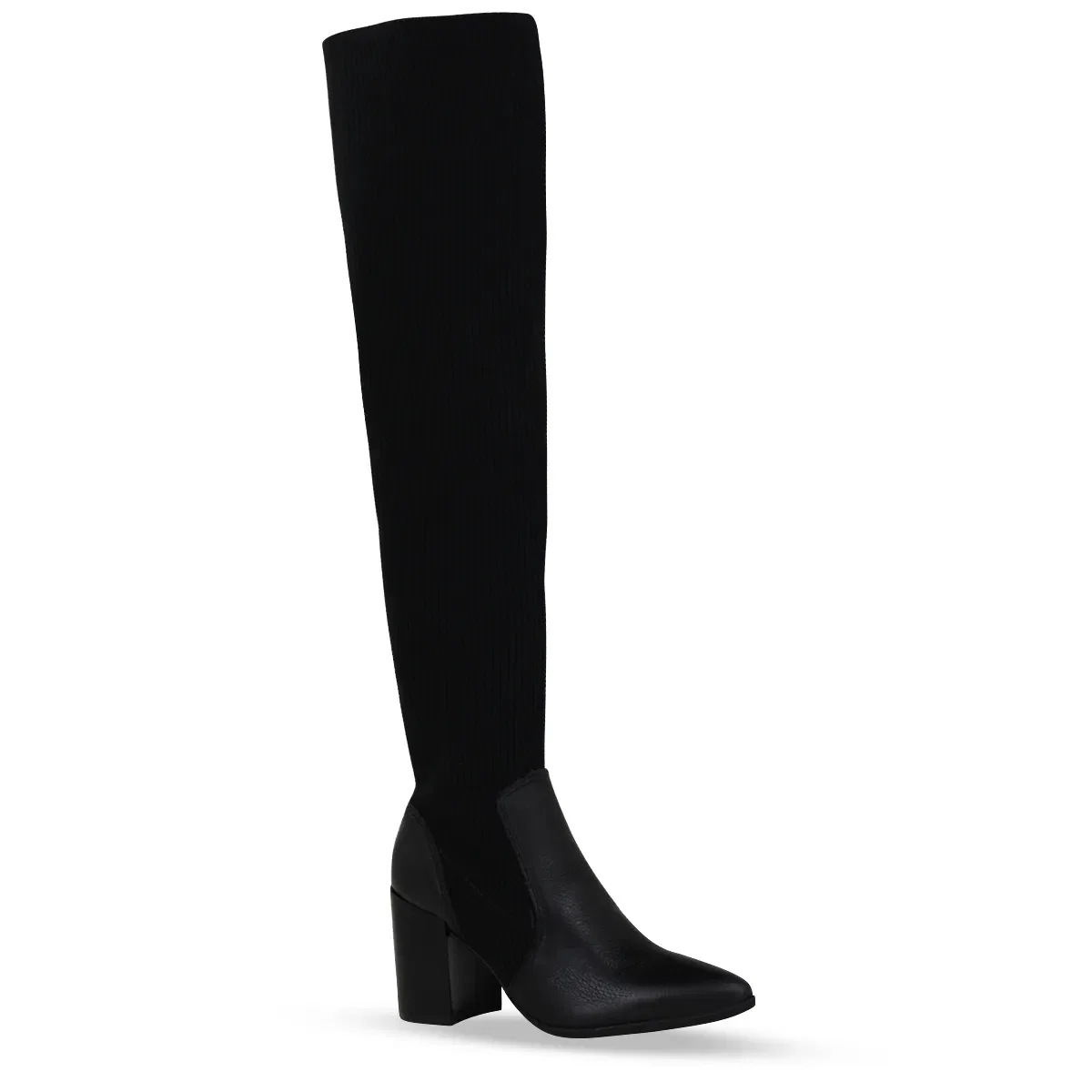 Bota Cano Longo Couro Burnish Preto