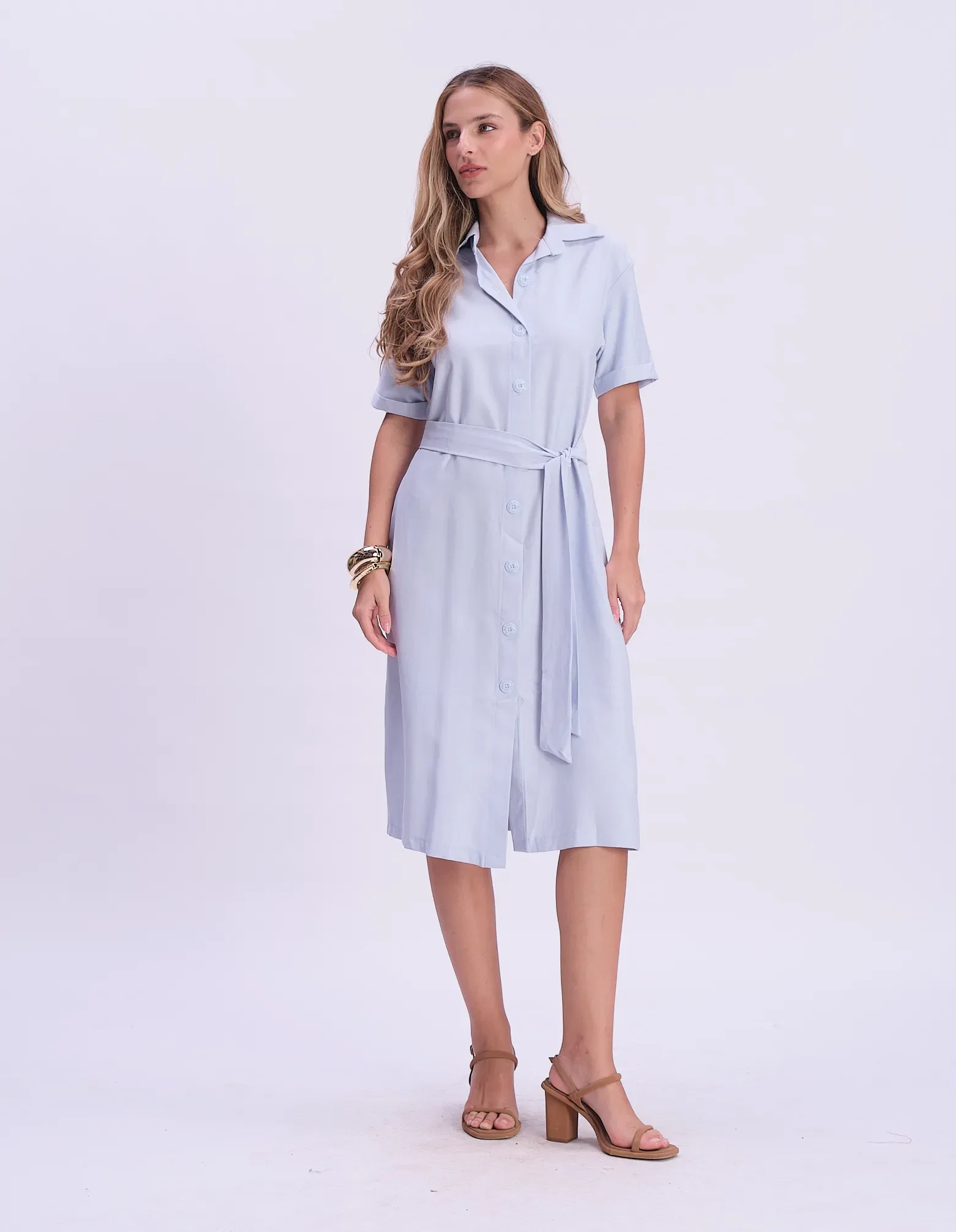 Chemise Gola Botões Com Faixa - Azul Claro — imagem 1
