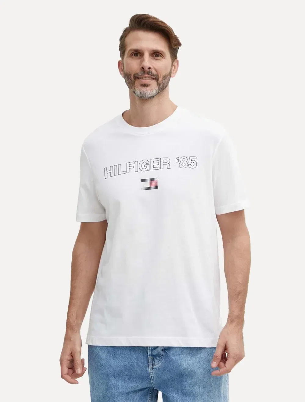 Camiseta Tommy Hilfiger Masculina Essential '85 Branca — imagem 1