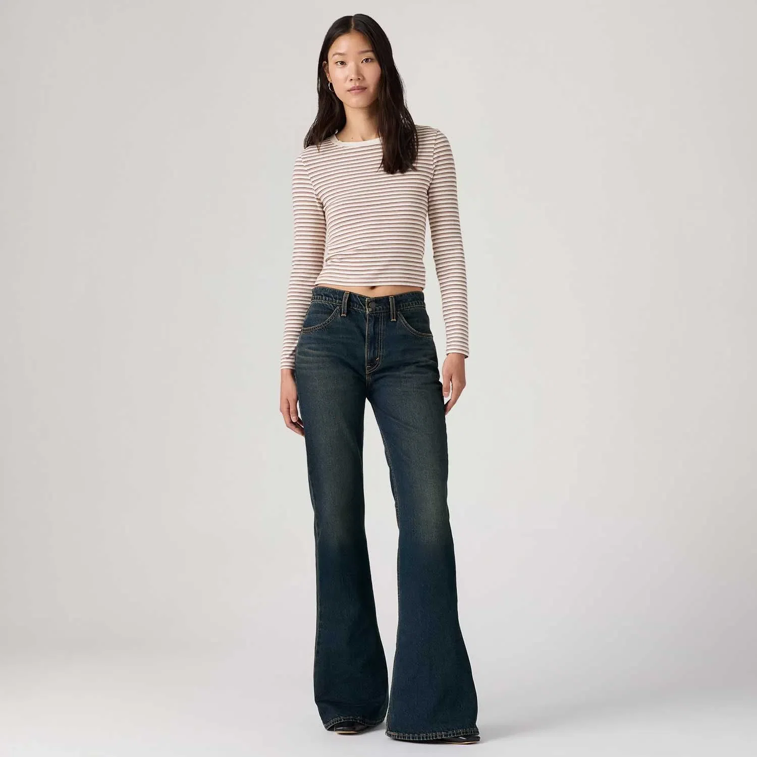Calça Jeans Levi's® Puddle Snap Flare Lavagem Escura — imagem 1
