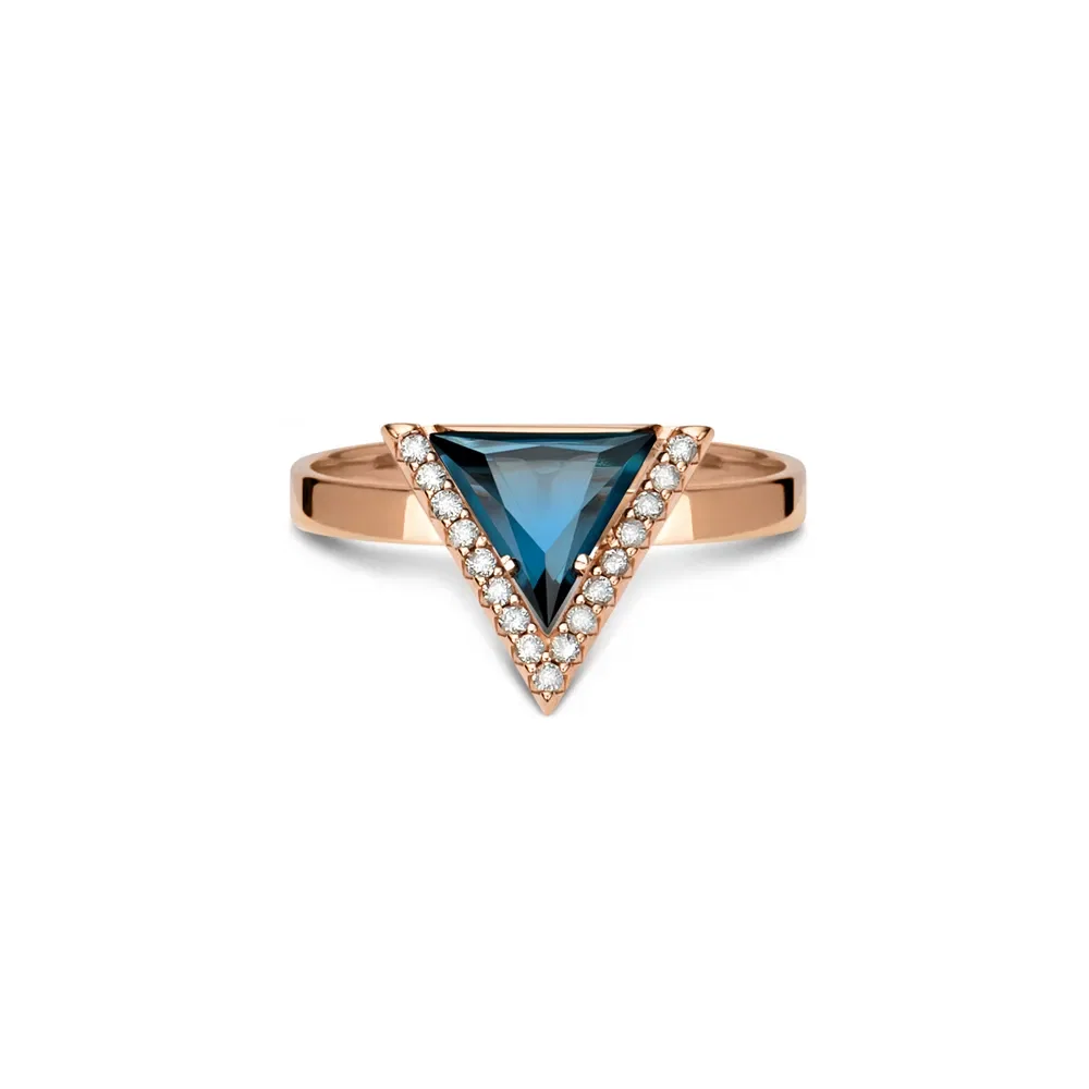 Anel Vivara em Ouro Rosé 18k com Topázio London e Diamantes — imagem 1