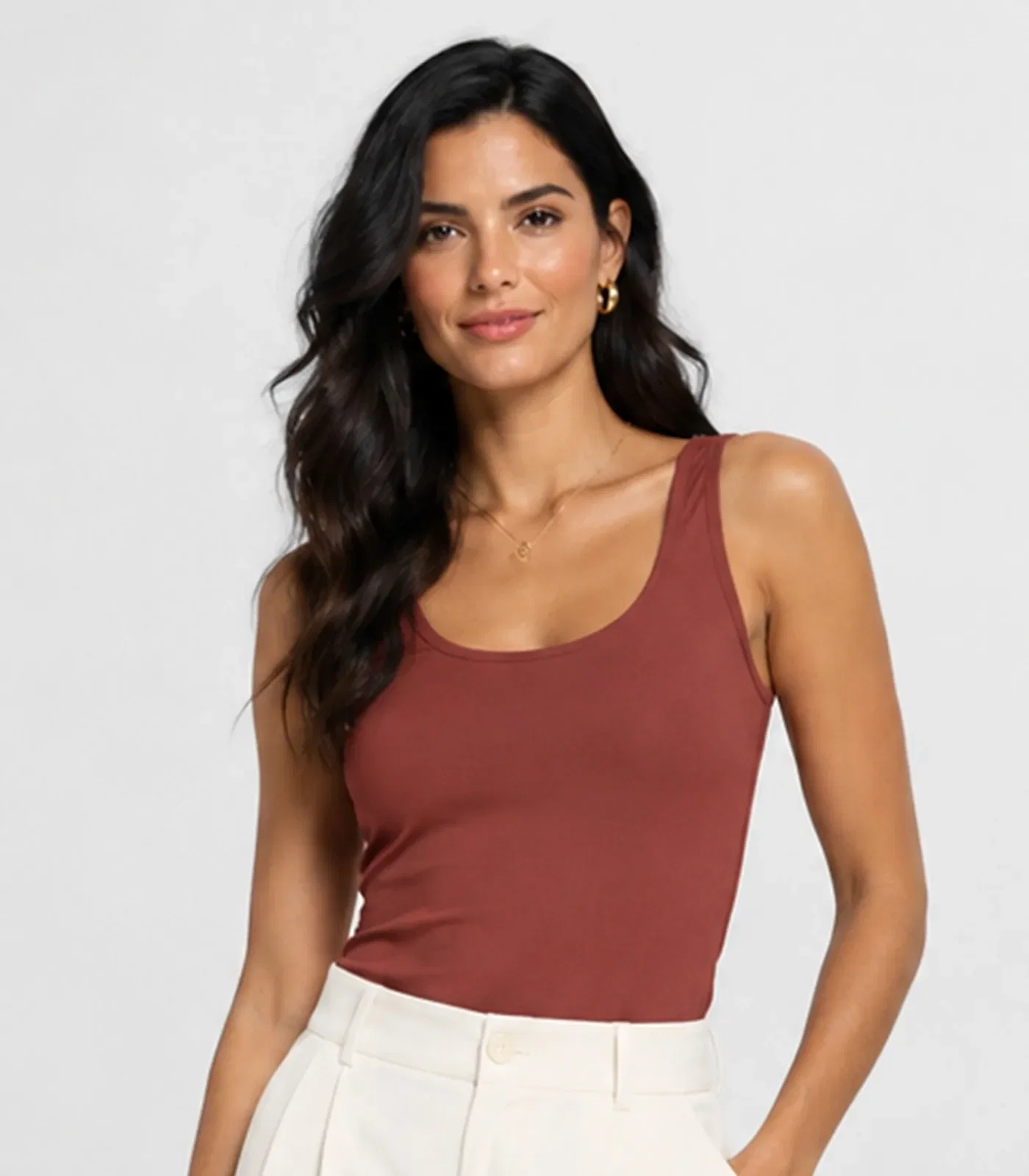 Regata Feminino Cotton 30 Básica KO Laranja
