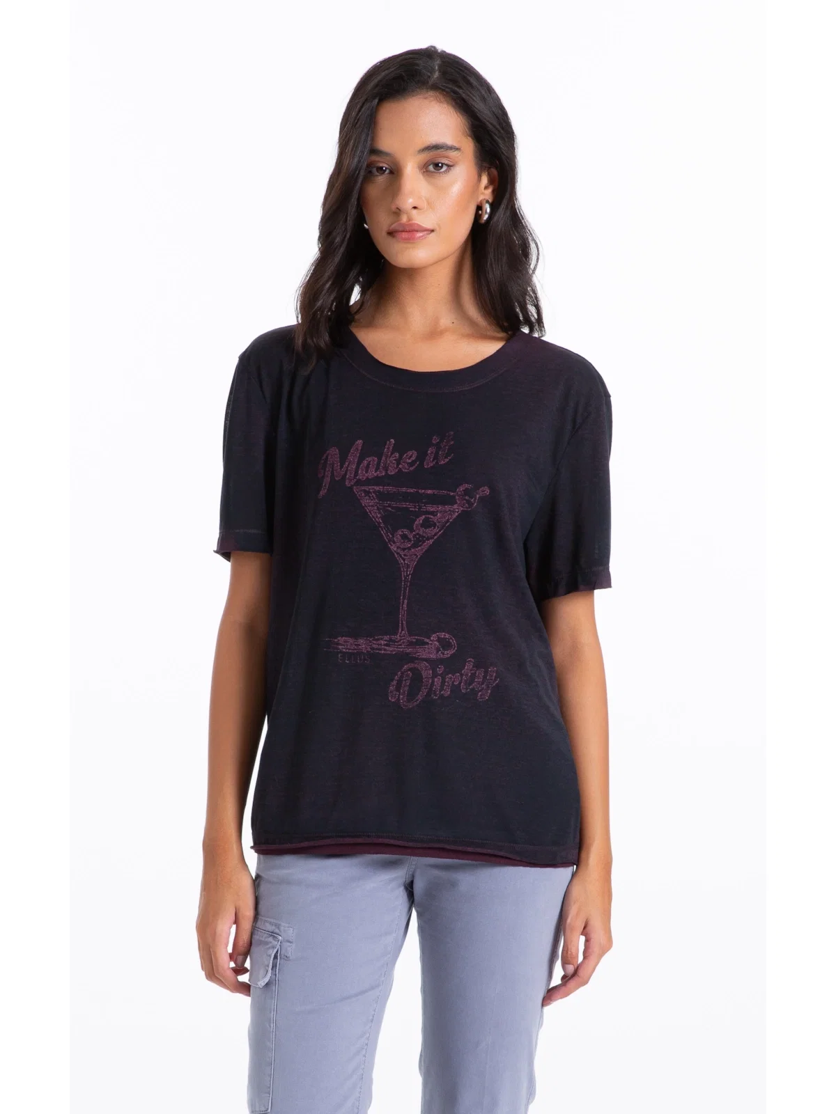 Blusa Cotton Devore Make It Dirty Beringela — imagem 1