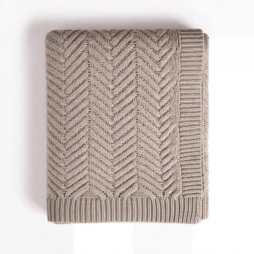 Manta de Tricot de Algodão Serine Nocciola — imagem 1