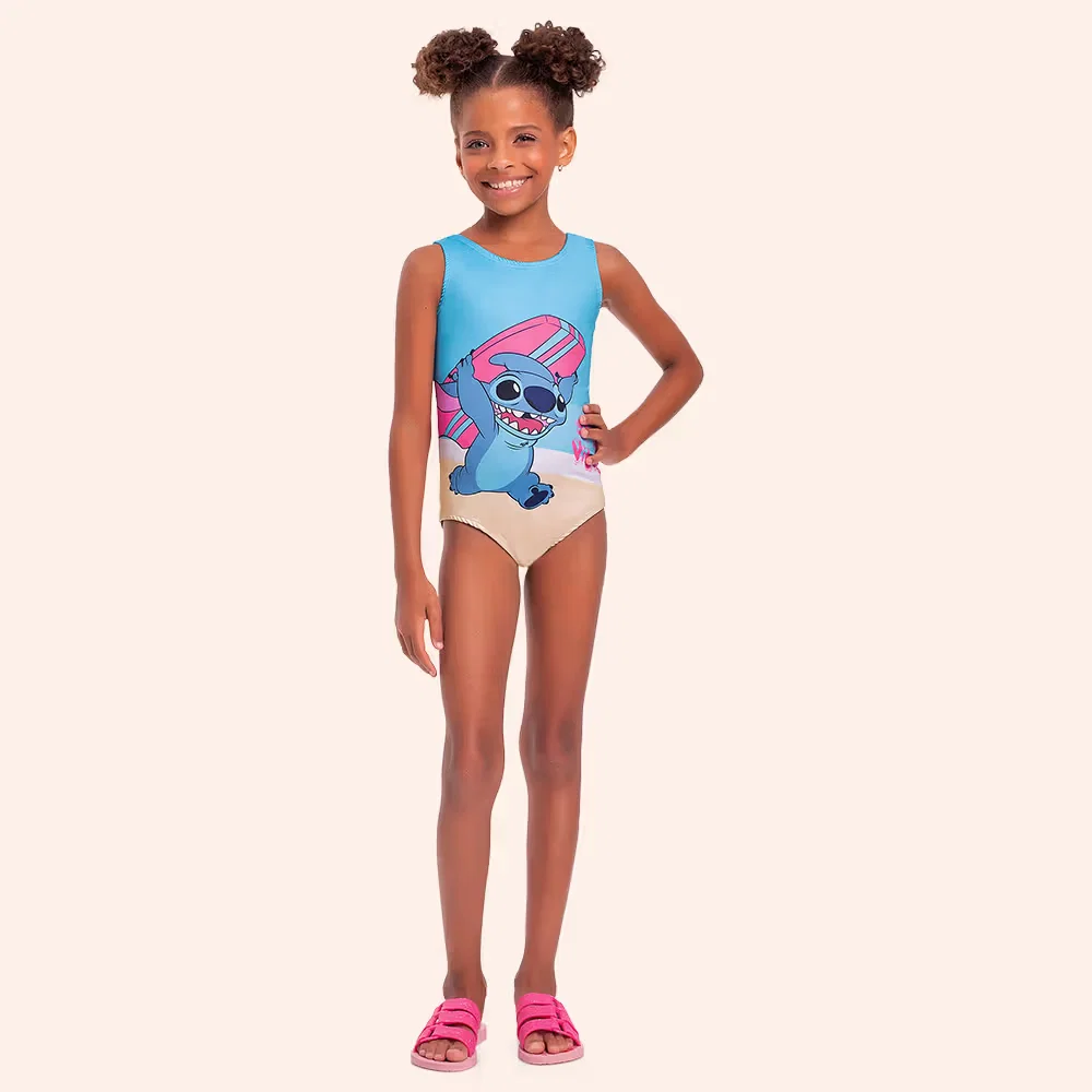 Maiô infantil Stitch com proteção uv
