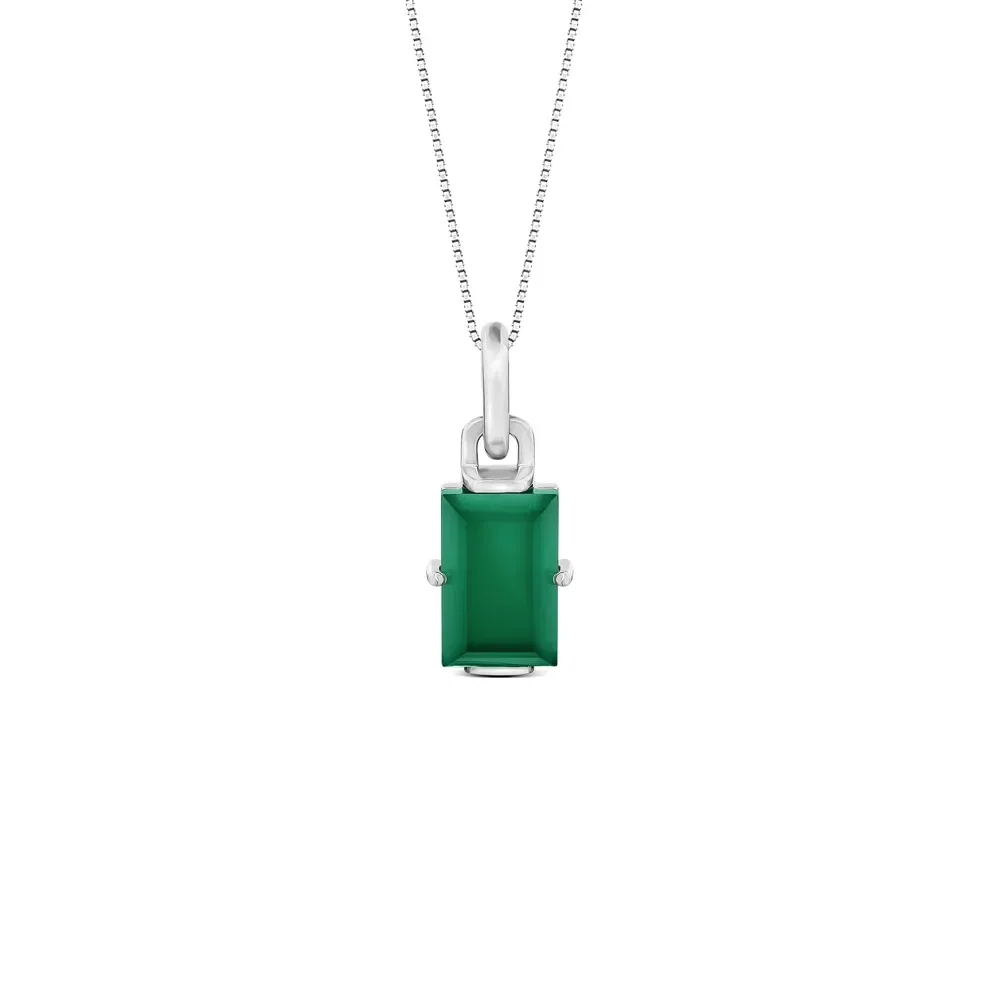 Pingente Black Iron Man em Prata 925 com Calcedônia Verde, 21.5mm — imagem 1