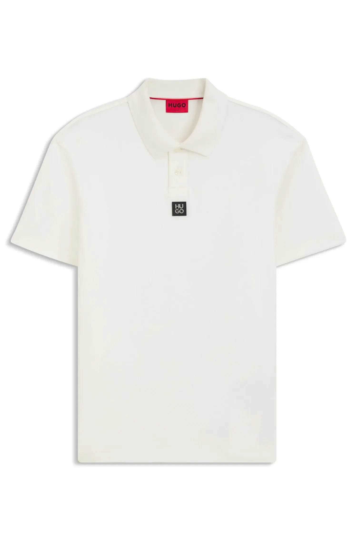 Polo De Algodão Entrelaçado Com Logo Sobreposto