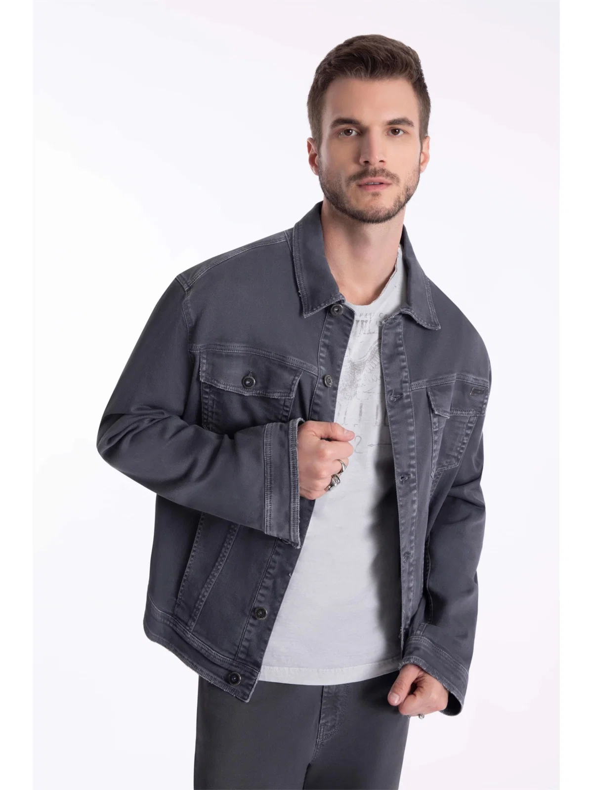 Jaqueta Vintage Denim Color Grafite — imagem 1