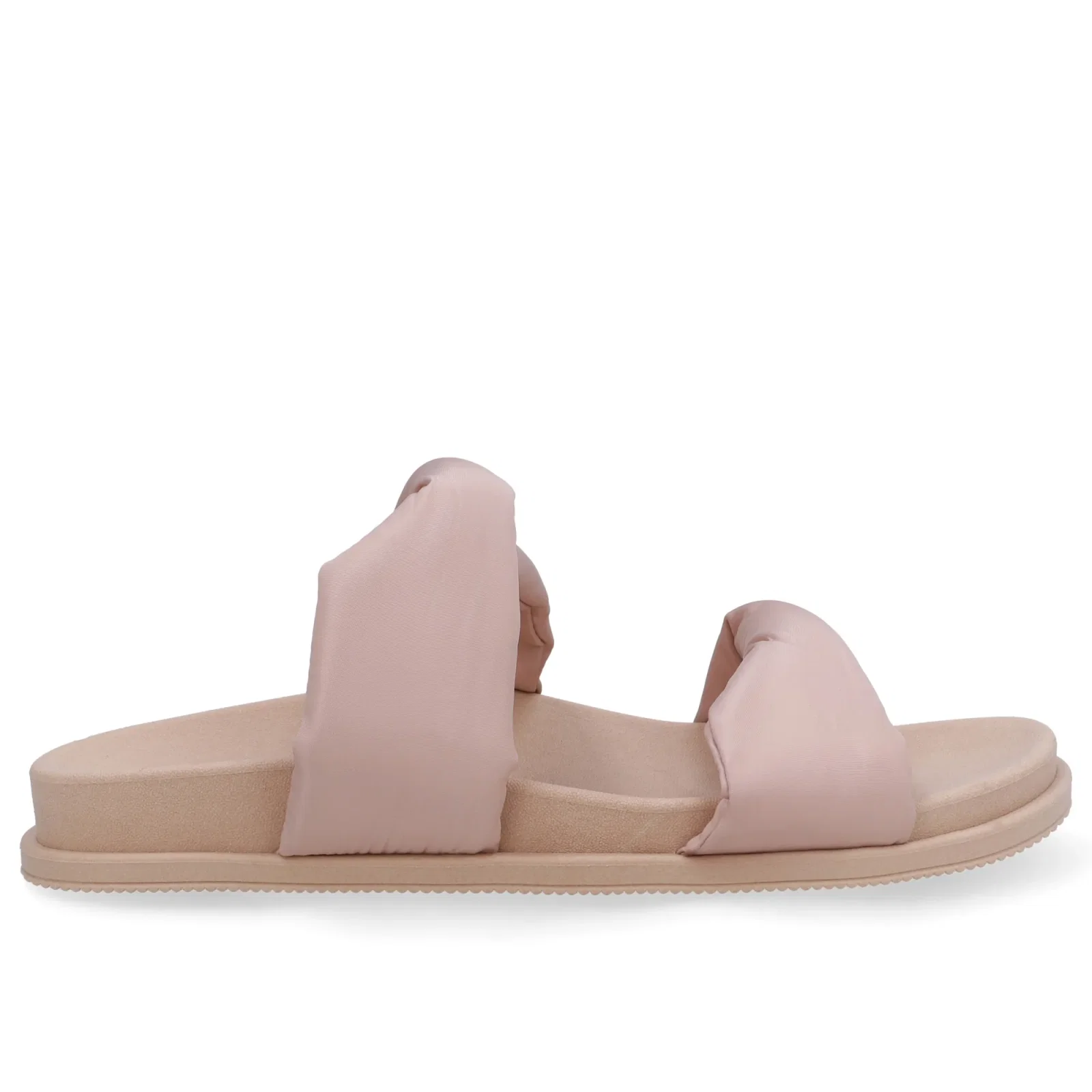 Slide Plataforma Poofy Bege Tecido — imagem 1