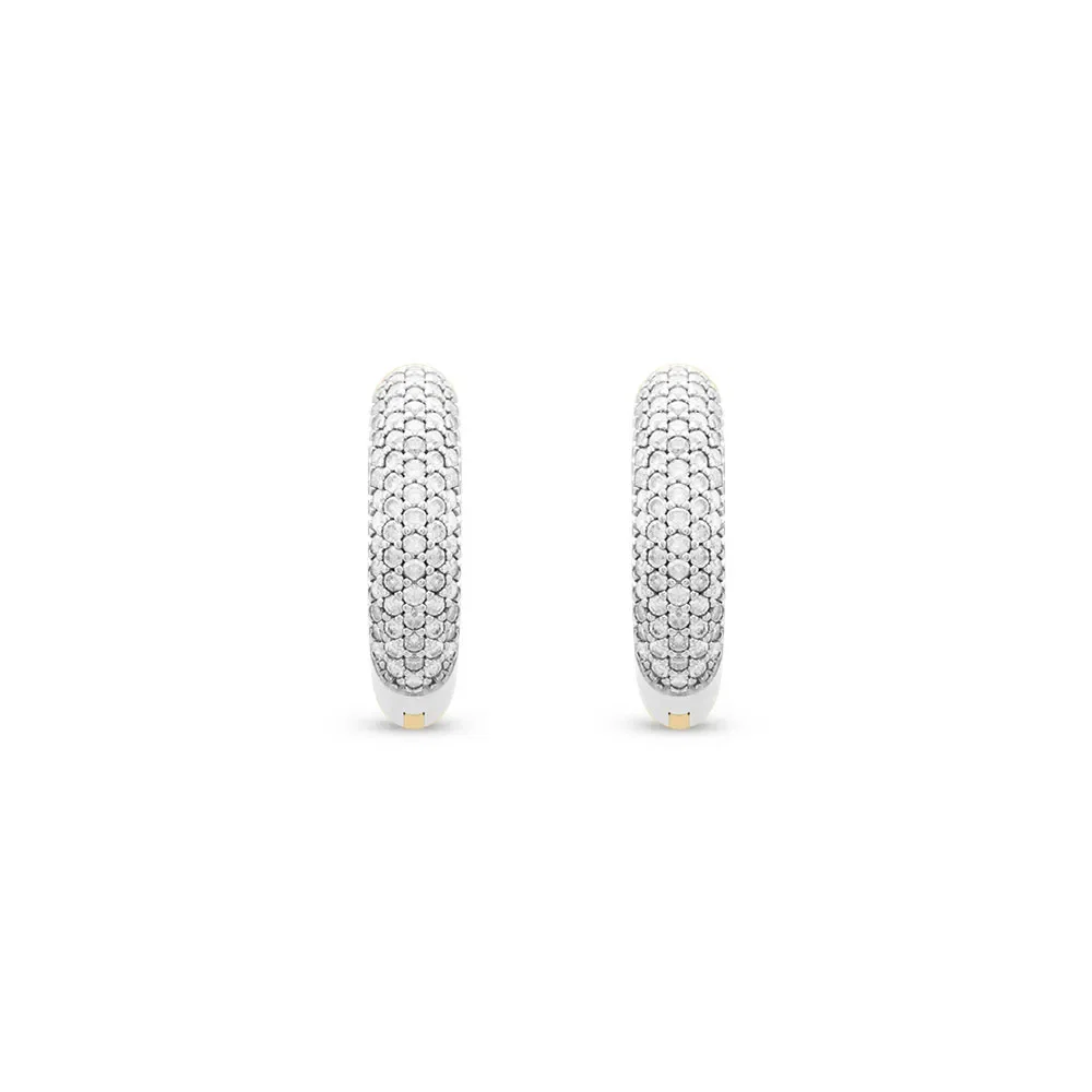 Argola Lumiere em Ouro Amarelo e Ouro Branco 18k com Diamantes, 19,5mm