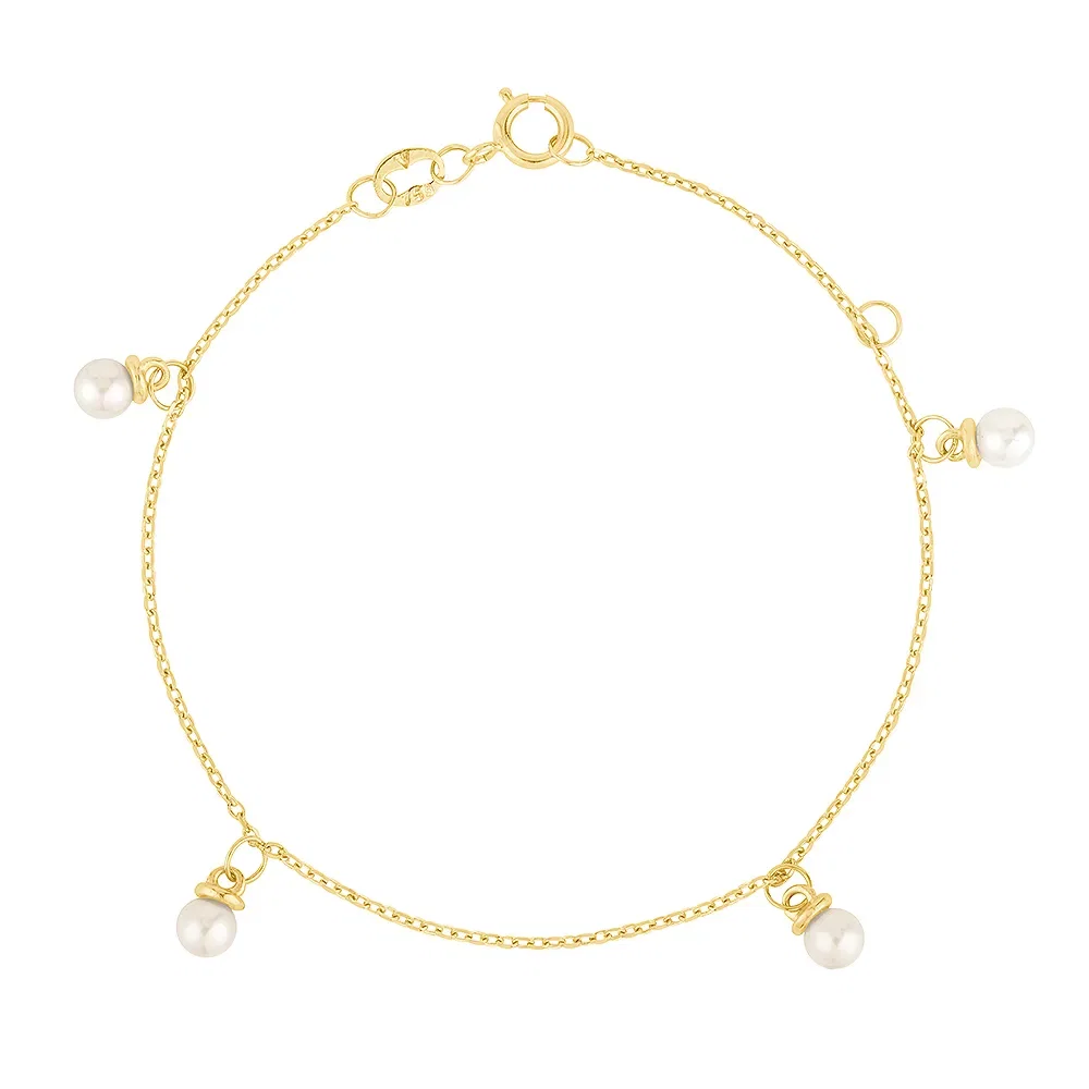 Pulseira Baby em Ouro Amarelo 18k com Pérolas