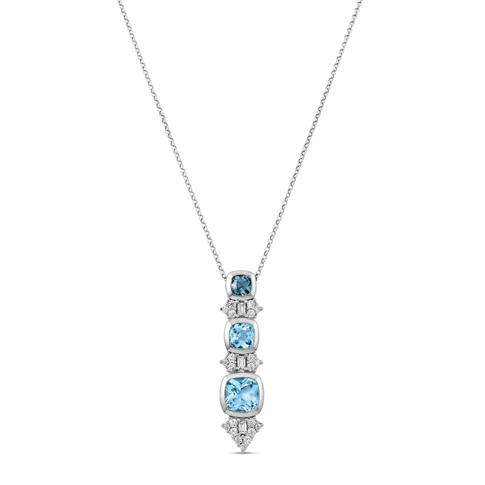 Colar Life Constelação I em Prata 925 com Zircônia Azul e Incolor, 45 cm
